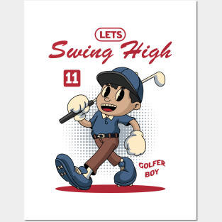 Cute Golfer Boy Posters and Art